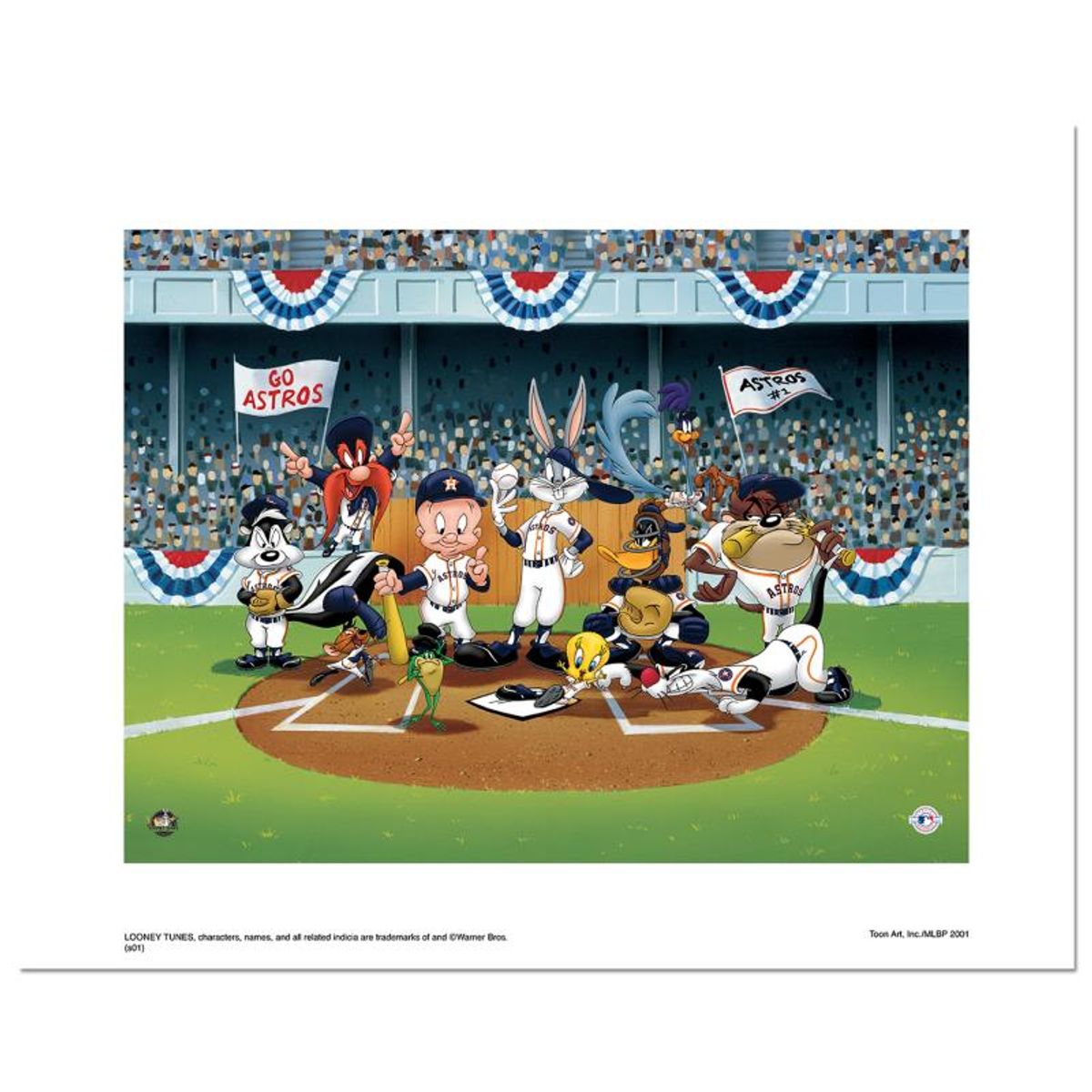 Looney Tunes, "Line Up At The Plate (Astros)" Numbered Limited Edition with Certificate of Authenticity.