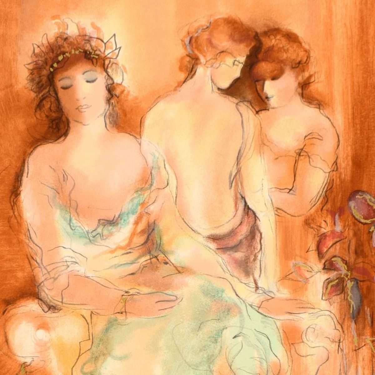 Batia Magal, "Aristocrats" Limited Edition Serigraph, Numbered and Hand Signed with Certificate of Authenticity.