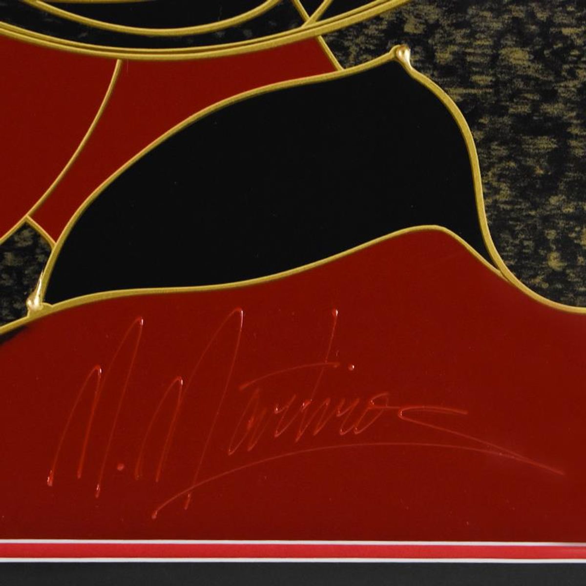 Martiros Manoukian, "Golden Grace" Framed Limited Edition Mixed Media Silkscreen, Numbered and Hand Signed with Letter of Authenticity.