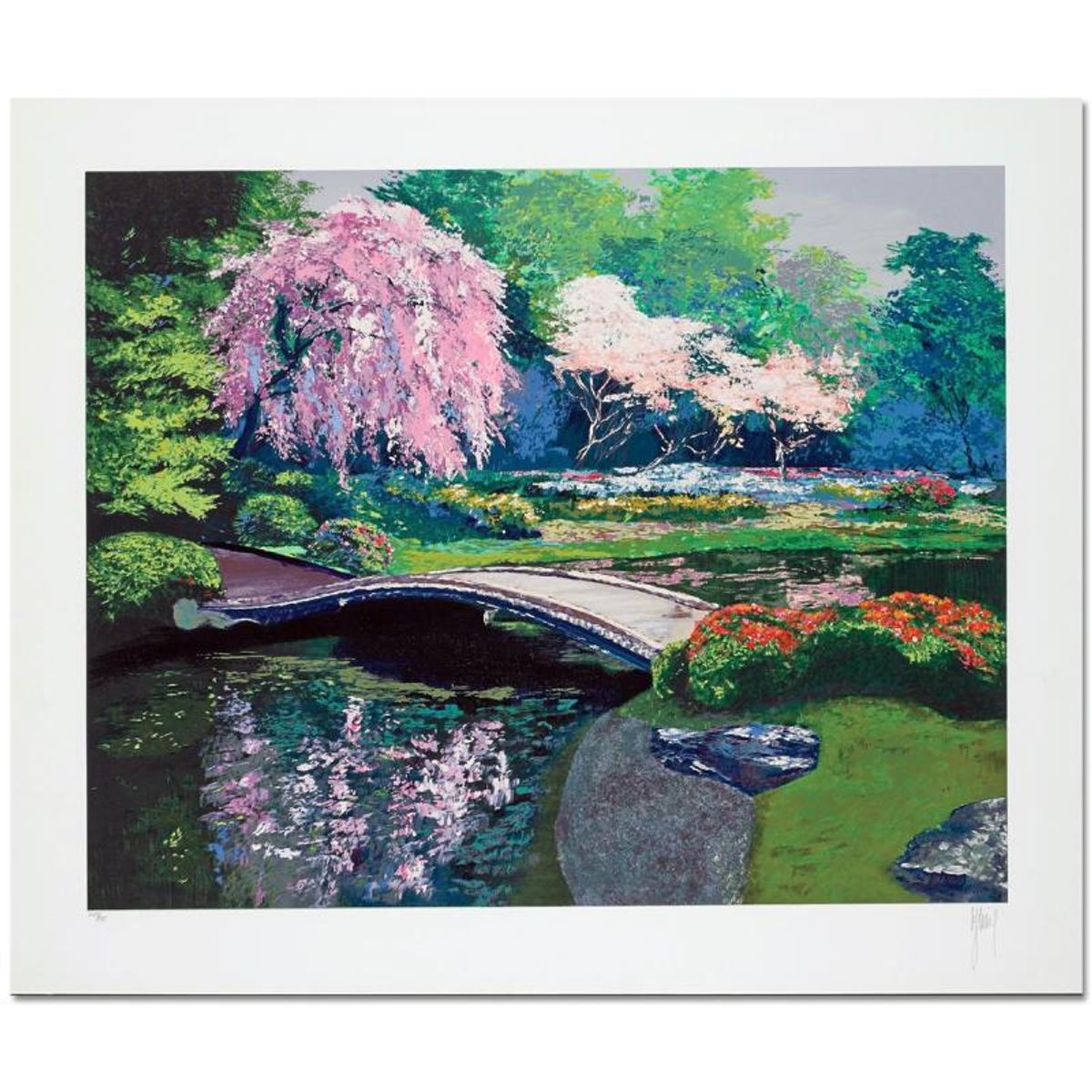 Mark King (1931-2014), "Reflections Of Imperial Garden" Hand Signed Limited Edition Serigraph with Letter of Authenticity.