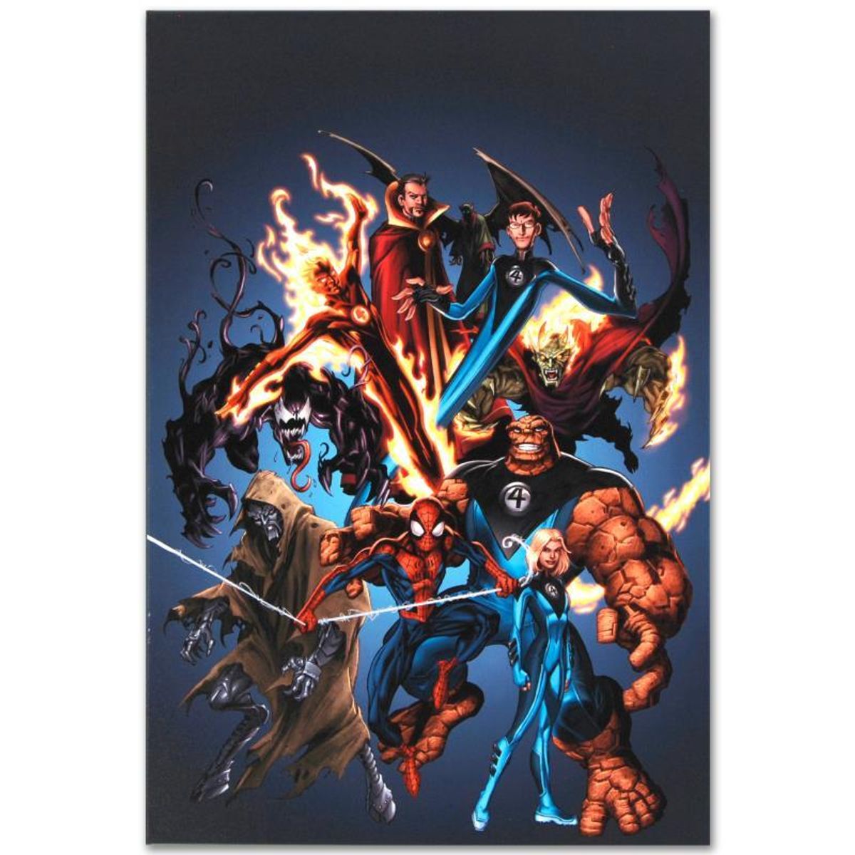 Marvel Comics, "The Official Handbook of the Marvel Universe: Ultimate Marvel Universe" Numbered Limited Edition Giclee on Canvas by Mark Bagley with COA.