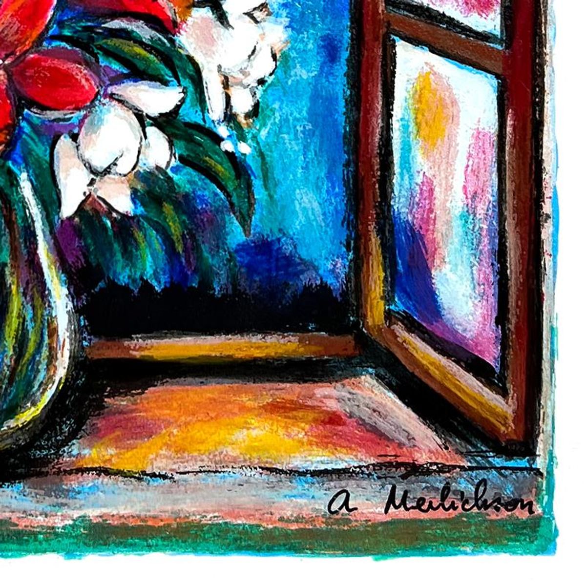 Alex Meilichson, "Angel's Blossom" Hand Signed, Numbered Limited Edition Serigraph with Letter of Authenticity.