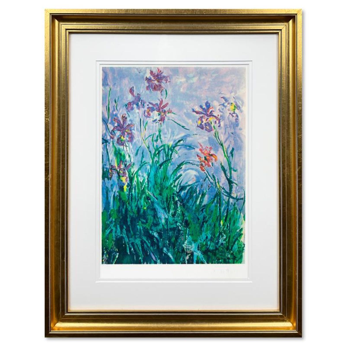 Claude Monet (1840-1926), "Iris" Framed Limited Edition Lithograph with Letter of Authenticity.
