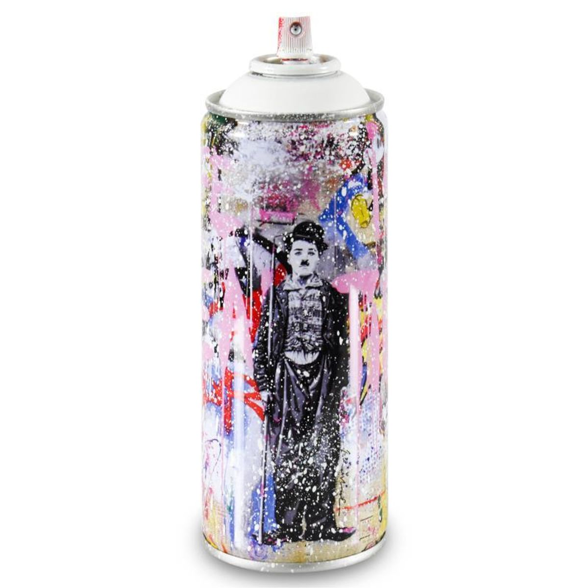 Mr. Brainwash, "Gold Rush (White)" Limited Edition Hand Painted Can with Plate Signature.