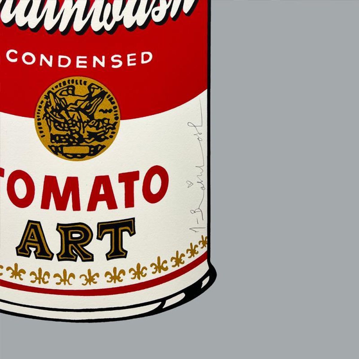 Mr. Brainwash, "Tomato Pop (Grey)" Framed Limited Edition Hand-Finished Silk Screen. Hand Signed and Certificate of Authenticity.