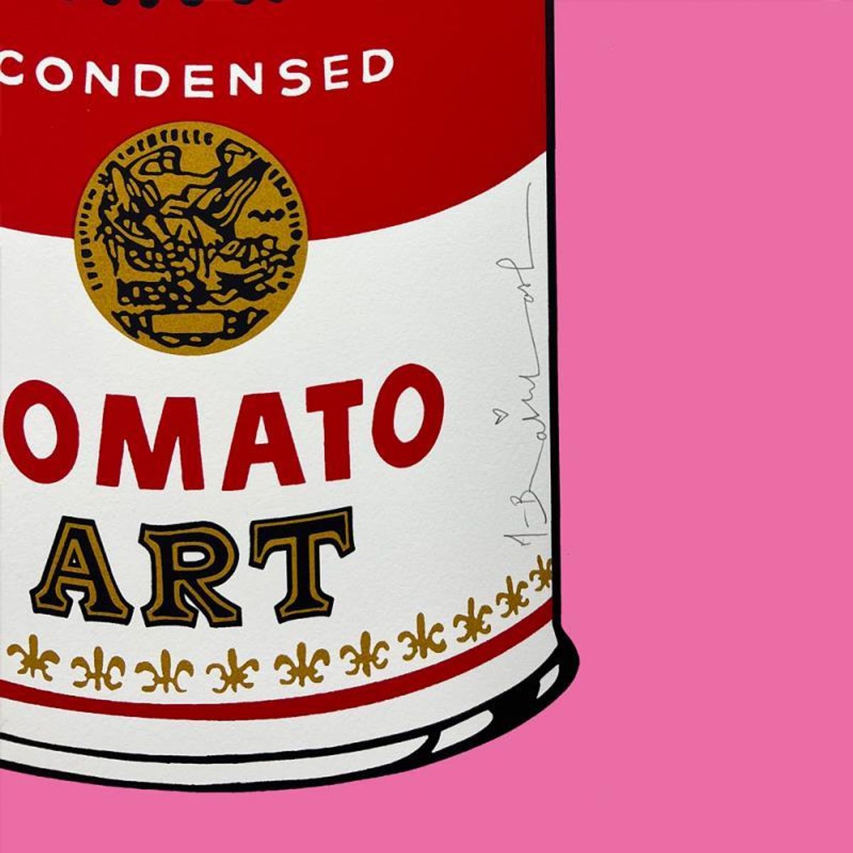 Mr. Brainwash, "Tomato Pop (Pink)" Framed Limited Edition Studio Proof Hand-Finished Silk Screen. Hand Signed and Certificate of Authenticity.