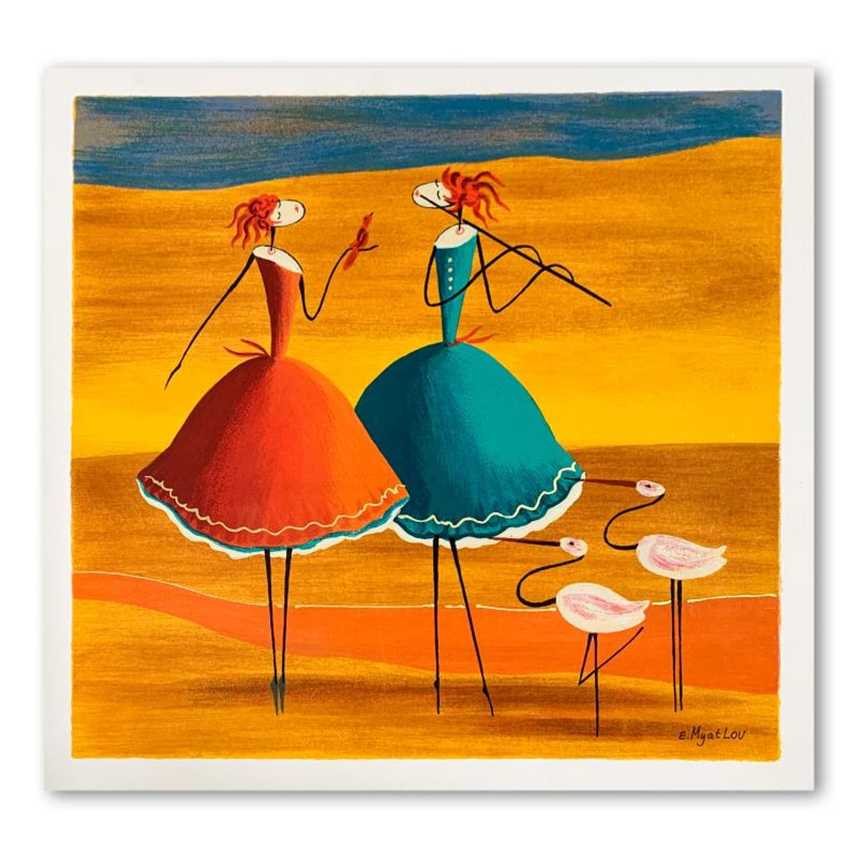 Ester Myatlov, Hand Signed Limited Edition Serigraph on Paper with Letter of Authenticity.