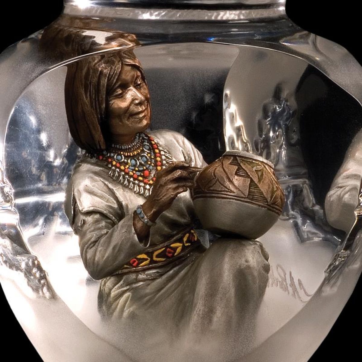 Christopher Pardell, "Hands Of Time" Limited Edition Mixed Media Lucite Sculpture with COA.