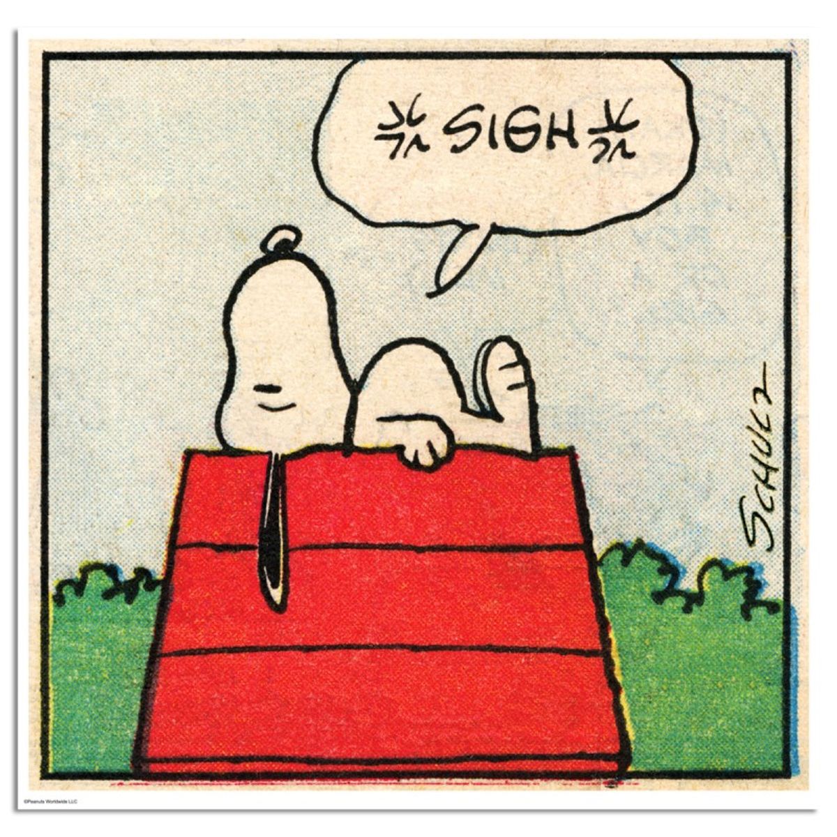 Peanuts, "Sigh" Hand Numbered Limited Edition Fine Art Print with Certificate of Authenticity.