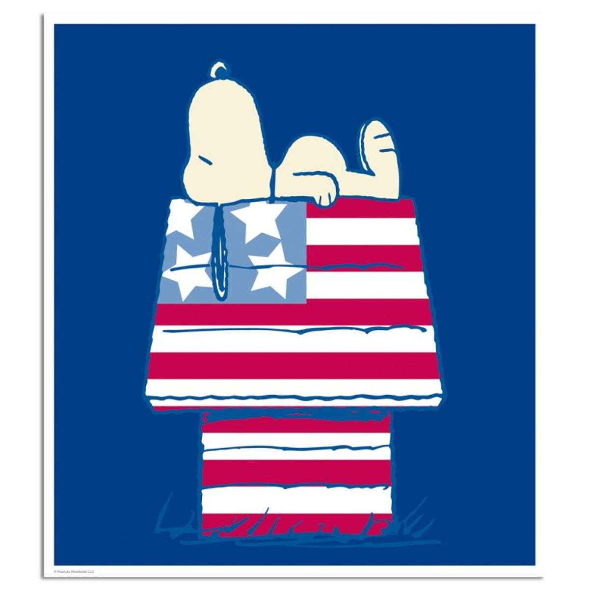 Peanuts, "Stars and Stripes and Sleep" Hand Numbered Canvas Limited Edition Fine Art Print with Certificate of Authenticity.