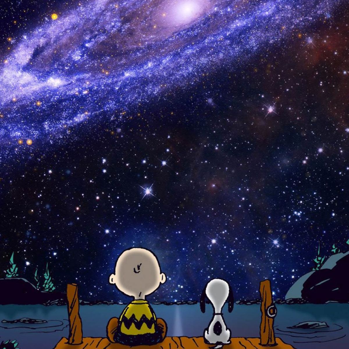 Peanuts, "The Andromeda Galaxy" Hand Numbered Canvas Limited Edition Fine Art Print with Certificate of Authenticity.