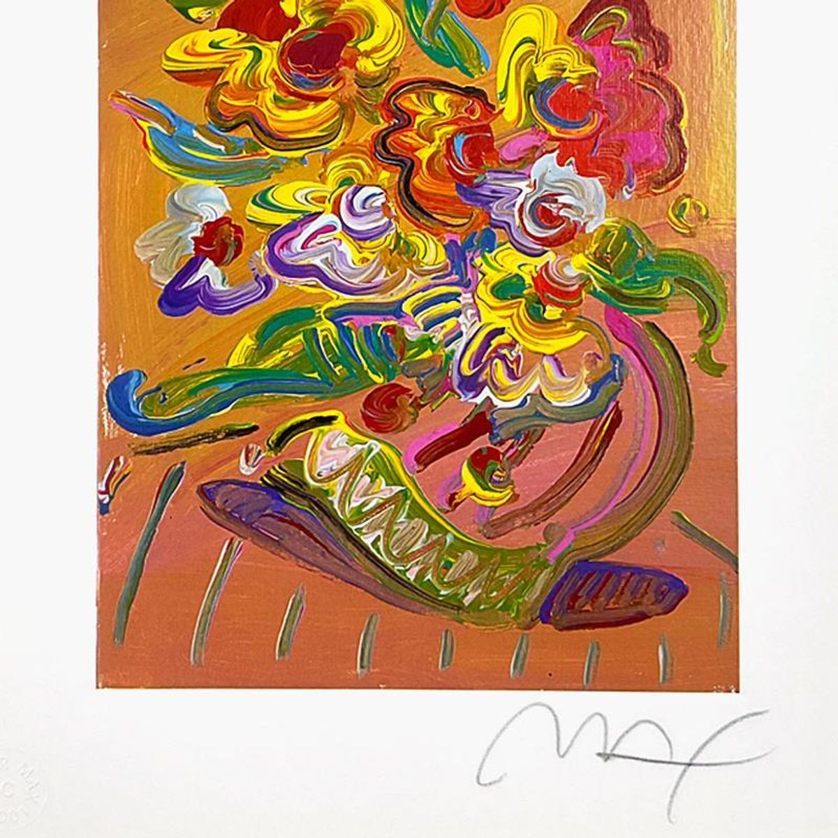Peter Max (1937-2026), "Vase of Flowers XI" Framed Limited Edition Lithograph, Numbered and Hand Signed with Certificate of Authenticity