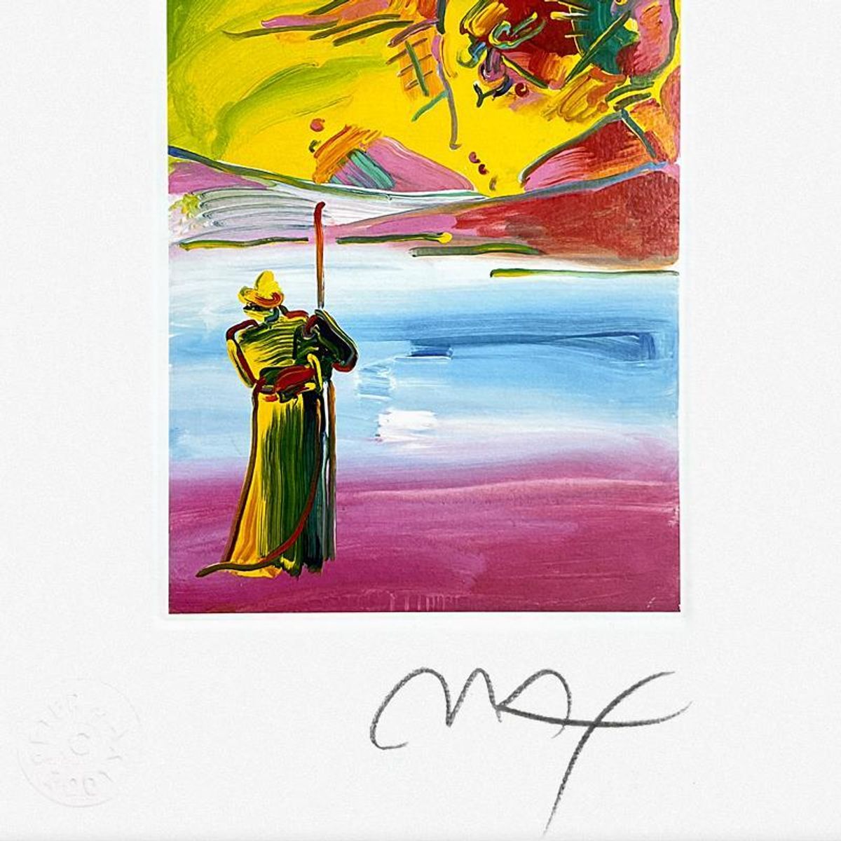 Peter Max, "Sage and Profile" Framed Limited Edition Lithograph, Numbered and Hand Signed with Certificate of Authenticity