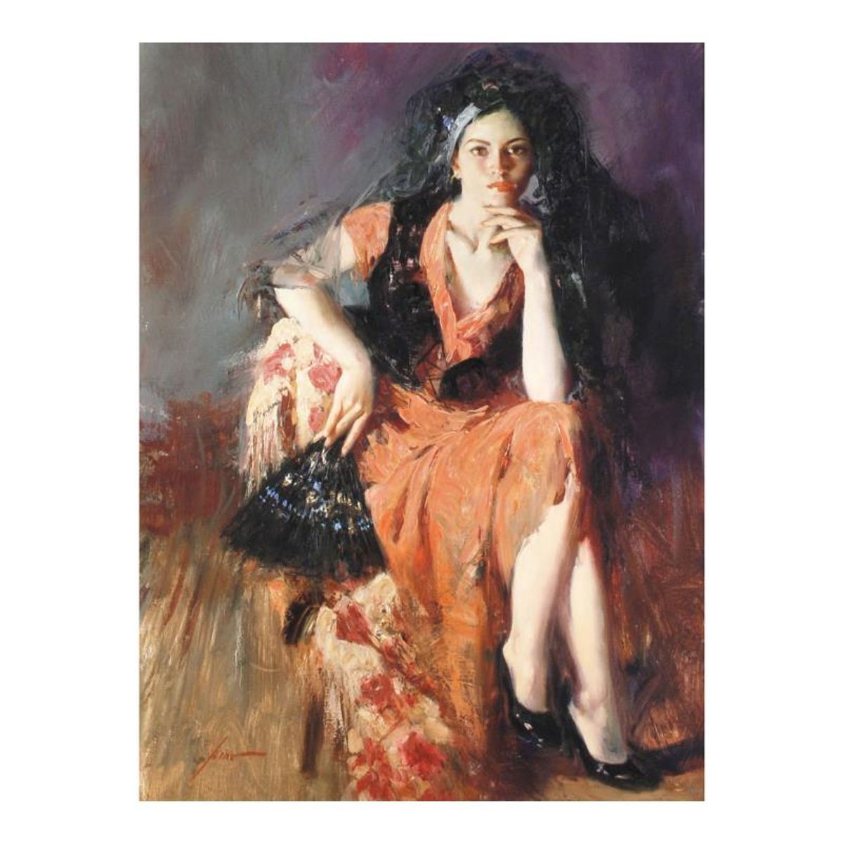 Pino (1939-2010), "Dreaming Madrid" Limited Edition on Canvas, Numbered and Hand Signed with Certificate of Authenticity.