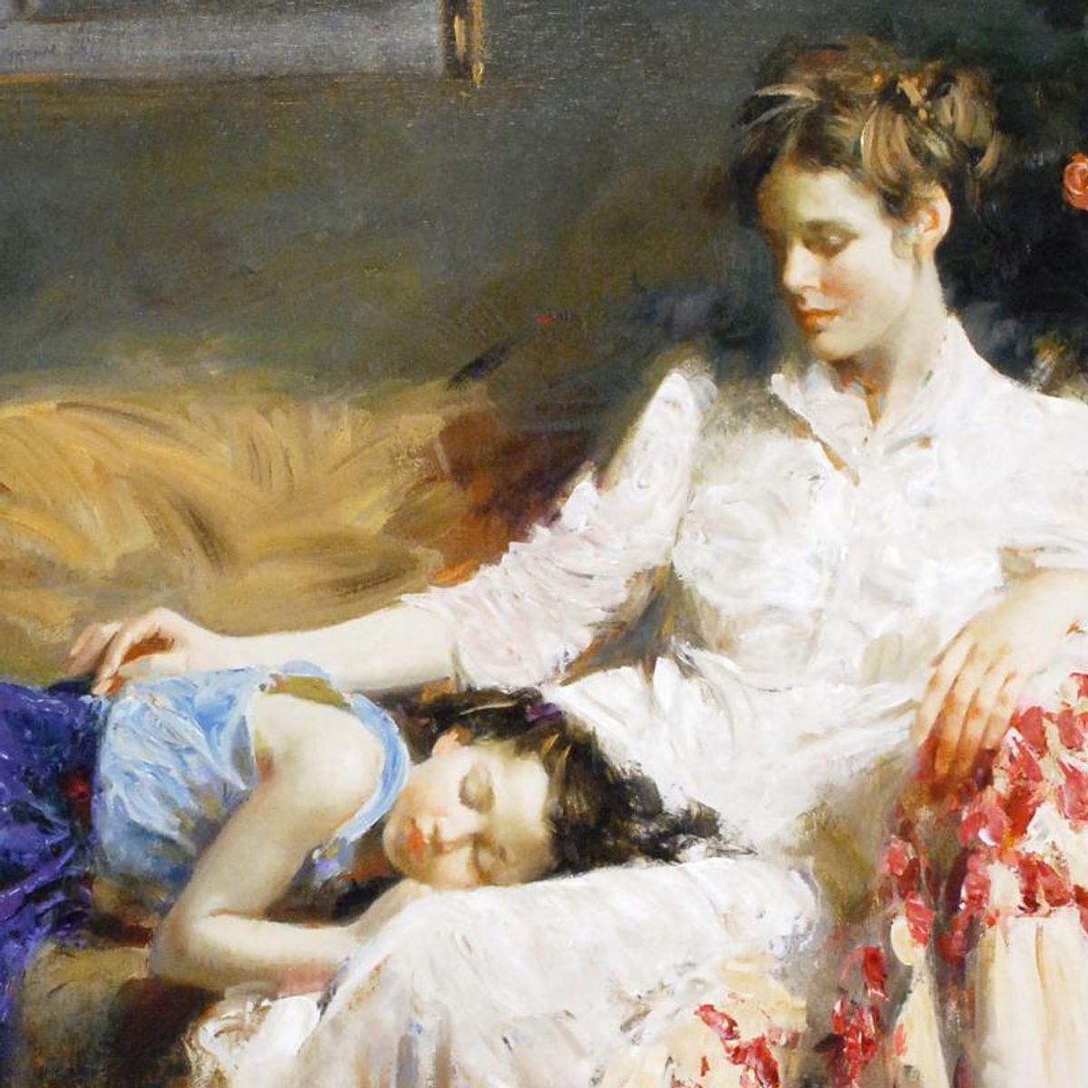 Pino (1939-2010), "Innocence" Limited Edition on Canvas, Numbered and Hand Signed with Certificate of Authenticity.
