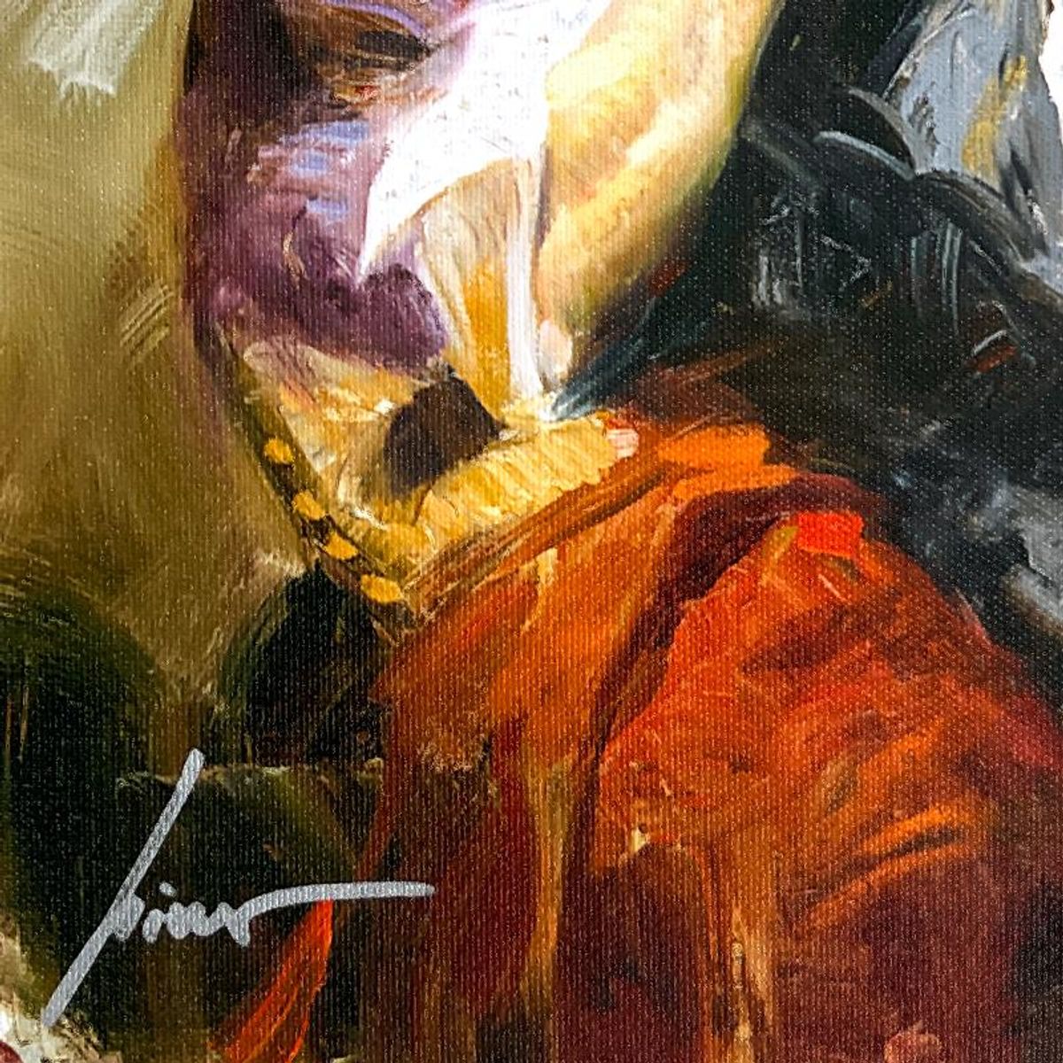 Pino (1939-2010) "The Professor" Limited Edition on Canvas, Numbered and Hand Signed with Certificate of Authenticity.