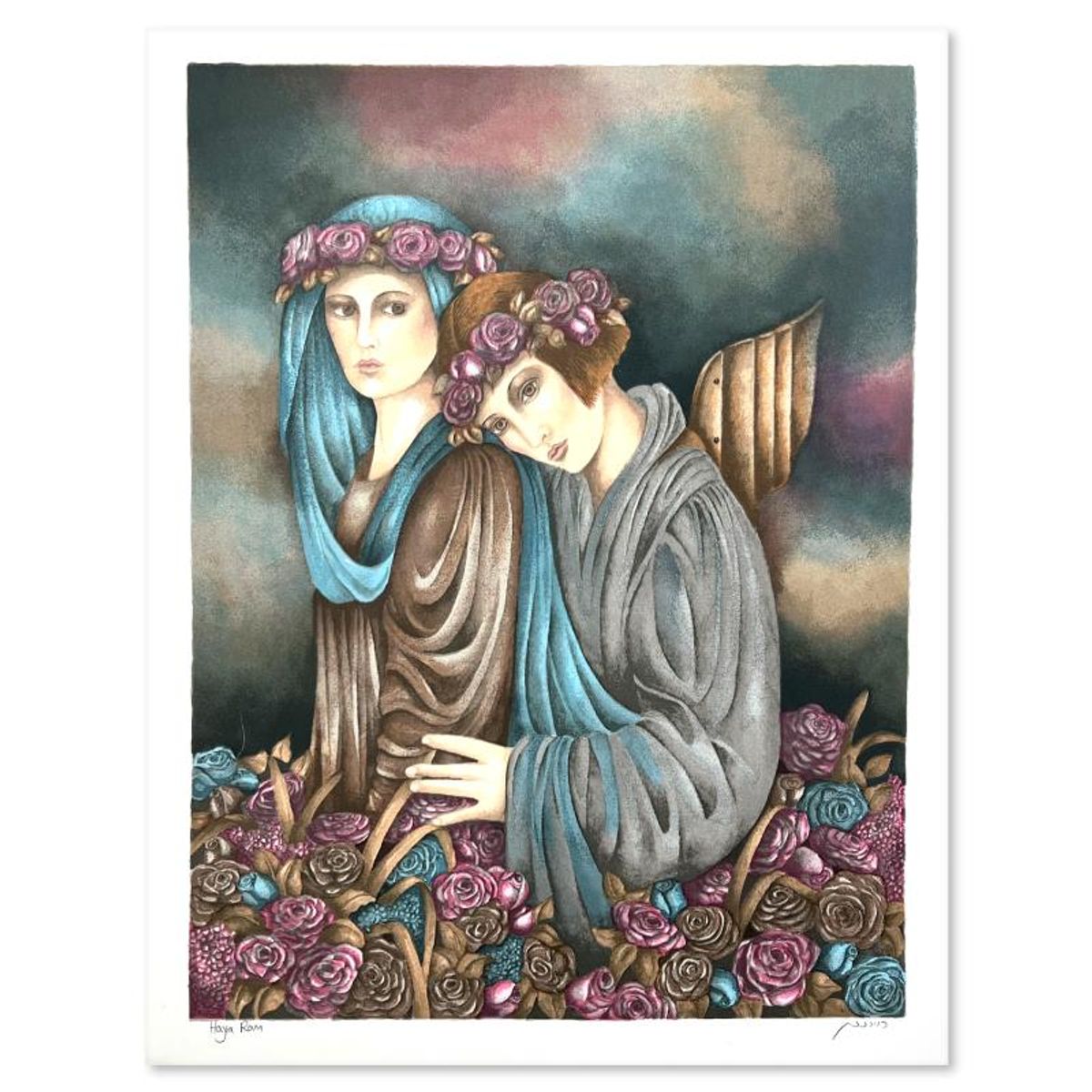 Haya Ran, "Rose Garden Dream" Hand Signed, Numbered Limited Edition with Letter of Authenticity.