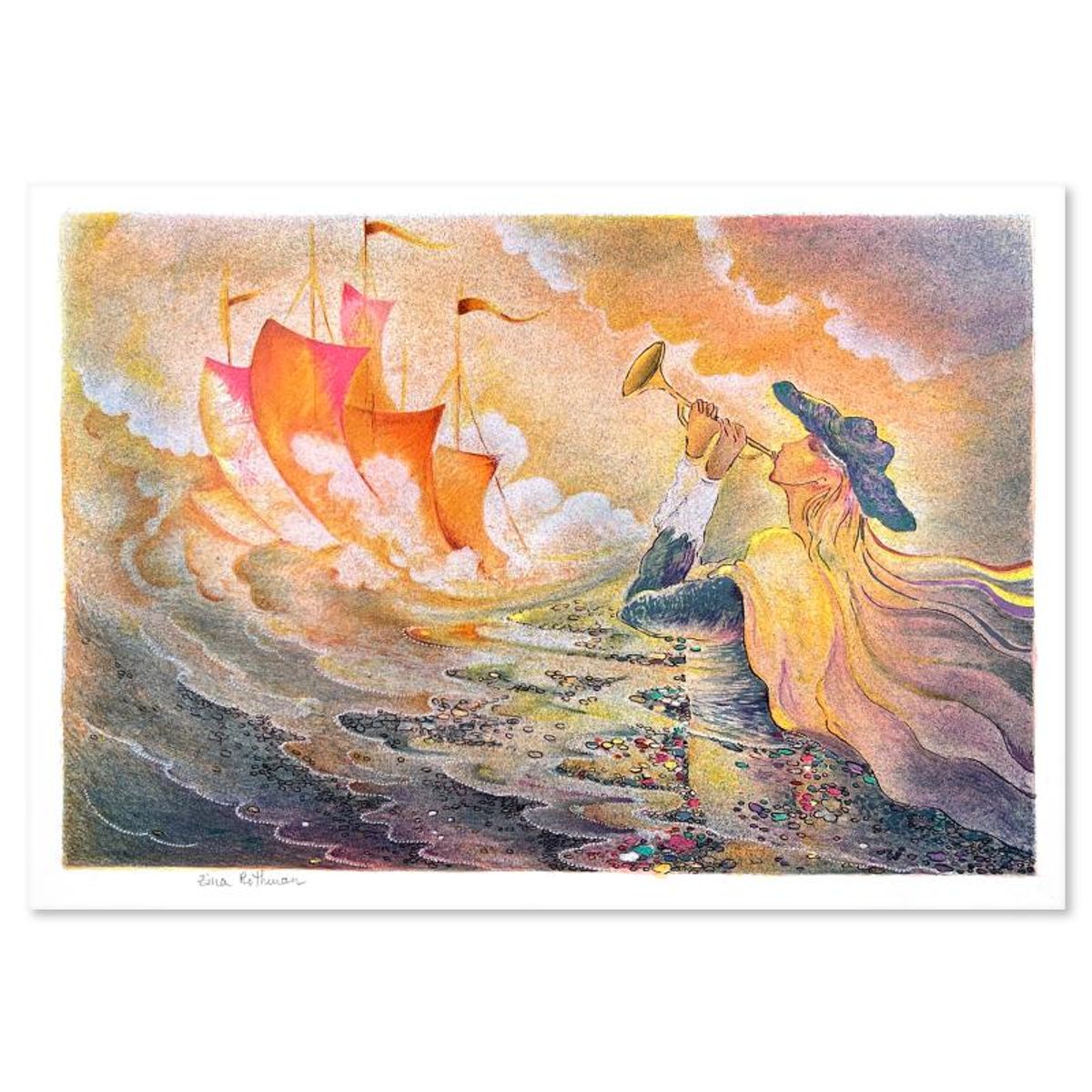 Zina Roitman, Limited Edition Serigraph, Hand Signed and Numbered, Letter of Authenticity.