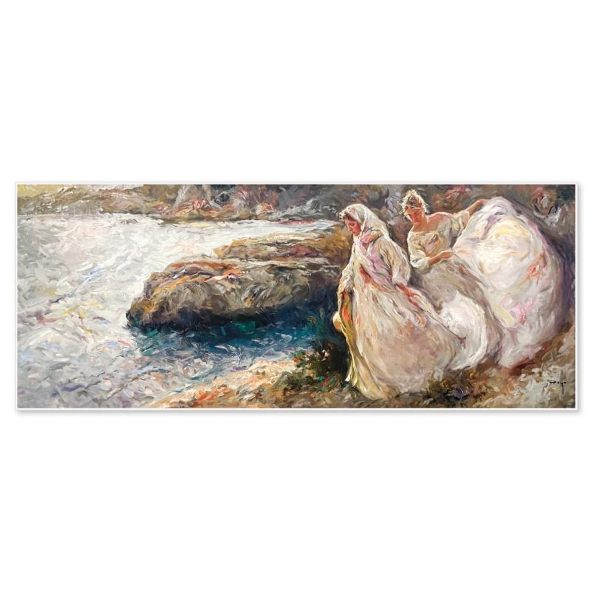 Royo, "Bajando Hacia El Mar" Limited Edition Printer's Proof on Clay-Board (18" x 45"), Numbered and Hand Signed with Letter of Authenticity.