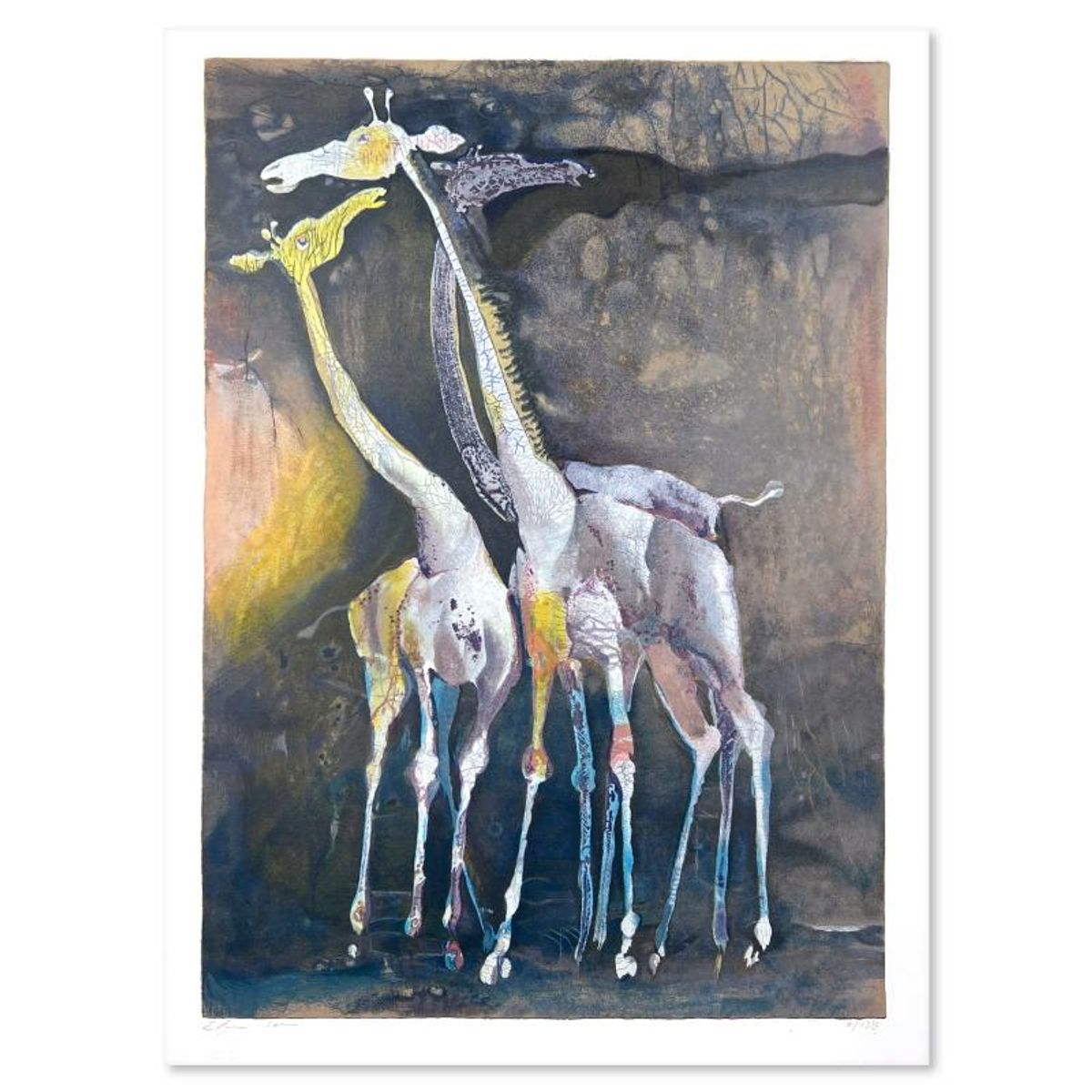 Edwin Salomon (1935-2014), "Giraffes" Limited Edition Serigraph, Hand Signed and Numbered; Letter of Authenticity.