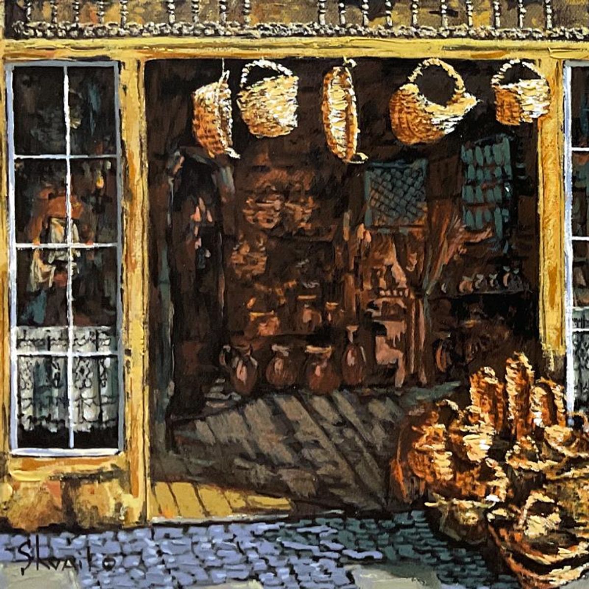 Viktor Shvaiko, "Calle Del Sol" Hand Embellished Limited Edition Printer's Proof on Canvas, Numbered and Hand Signed with Letter of Authenticity.