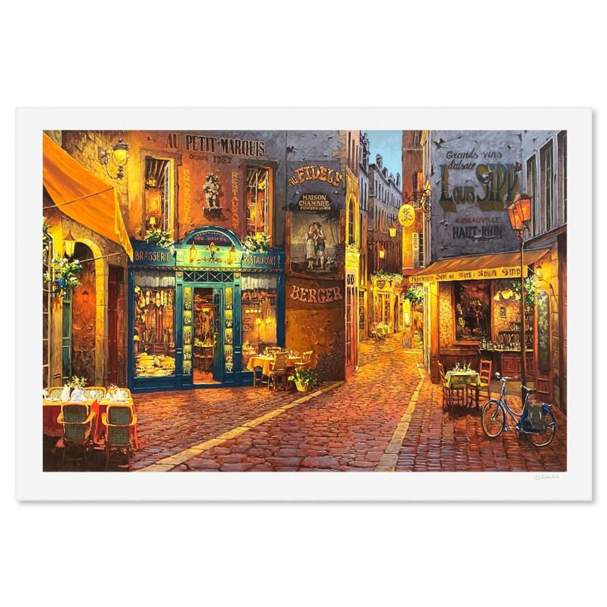 Viktor Shvaiko, "Au Petit Marquis" Limited Edition Printer's Proof Serigraph (28" x 42"), Numbered and Hand Signed with Letter of Authenticity.
