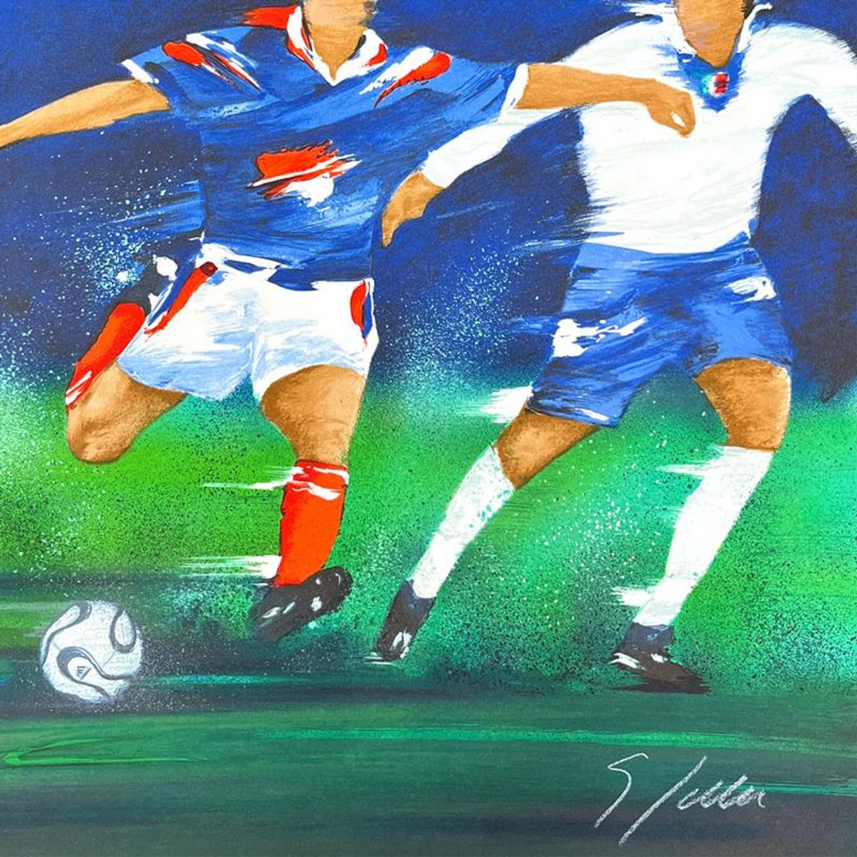 Victor Spahn, "France '98" hand signed limited edition lithograph with Certificate of Authenticity.
