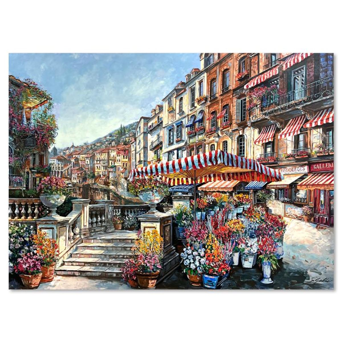 Vadik Suljakov, "La Canal" Hand Embellished Limited Edition Printer's Proof on Canvas (36" x 48"), Numbered Inverso and Hand Signed with Letter of Authenticity.