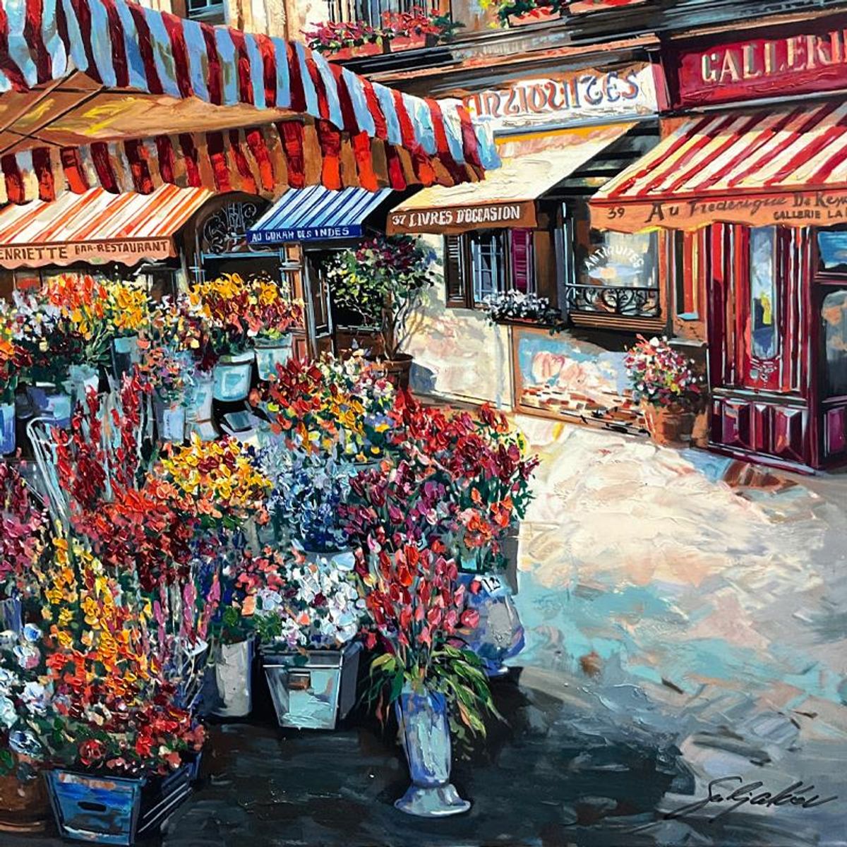 Vadik Suljakov, "La Canal" Hand Embellished Limited Edition Printer's Proof on Canvas (36" x 48"), Numbered Inverso and Hand Signed with Letter of Authenticity.