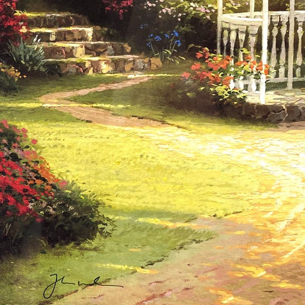 Thomas Kinkade (1958-2012), "Lilac Gazebo" Framed Limited Edition Lithograph, Numbered and Signed with Letter of Authenticity