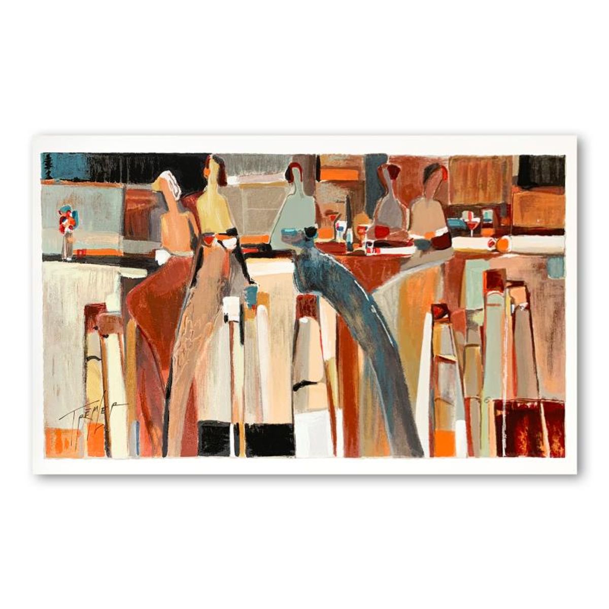 Yuri Tremler, "Girlfriends" Limited Edition Serigraph, Numbered and Hand Signed with Letter of Authenticity.