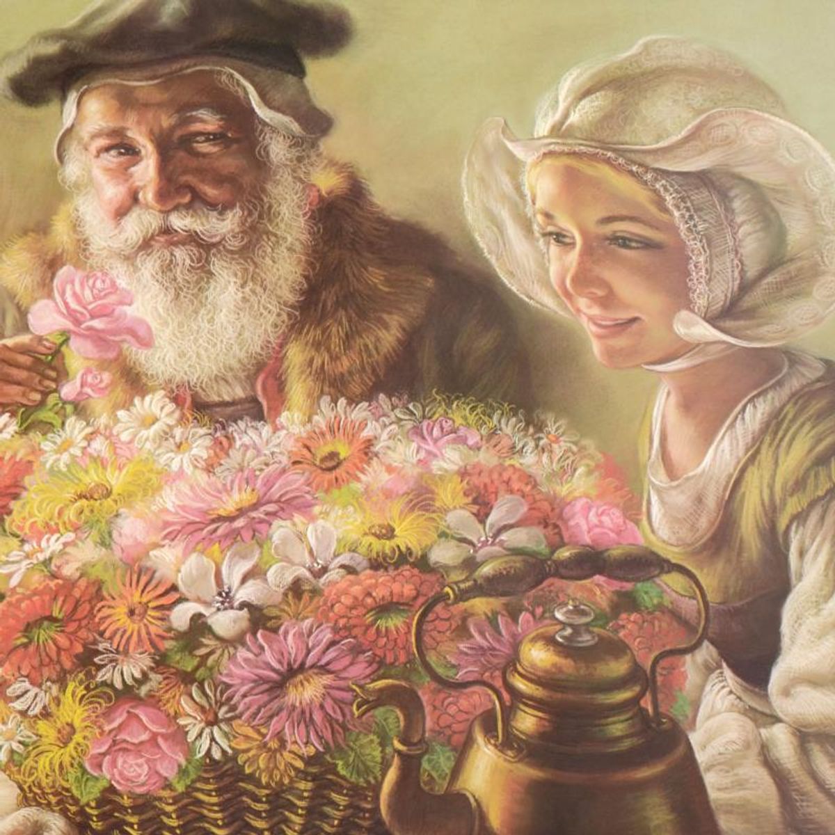 Virginia Dan (1922-2014), "Roses for Papa" Limited Edition Lithograph, Numbered and Hand Signed with Letter of Authenticity.
