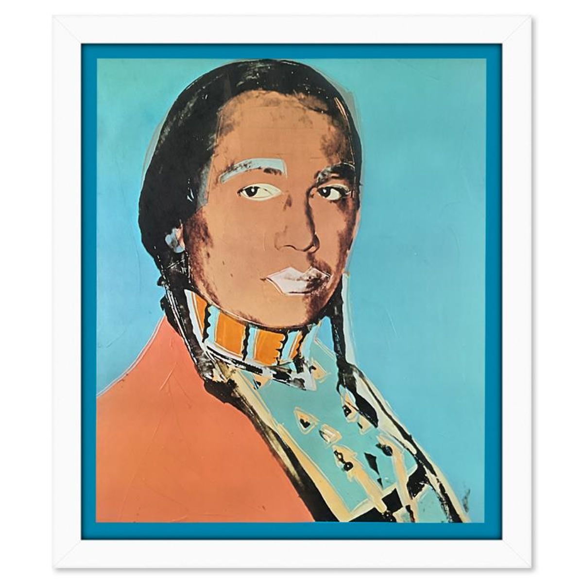 Andy Warhol (1928-1987), "The American Indian Series 3 Piece Set (Red 1976, Blue 1977 & Black 1976)" Framed Vintage Lithographs from Ace Gallery with Letter of Authenticity.