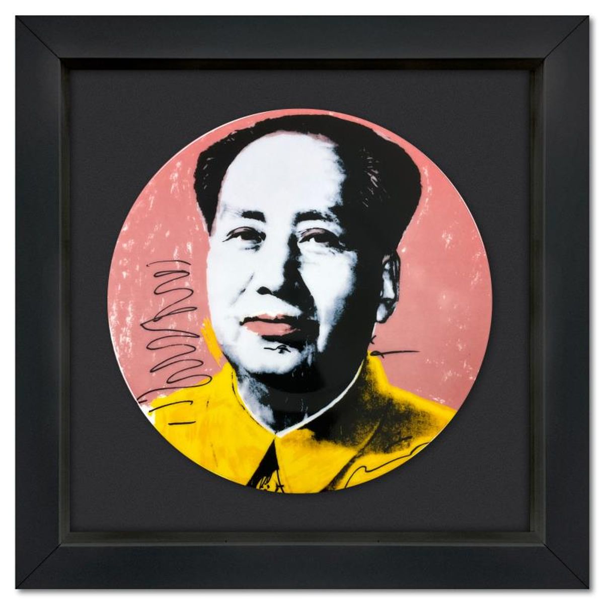 Andy Warhol (1928-1987), "MAO (Yellow Jacket)" Framed Limoges Porcelain Plate.
