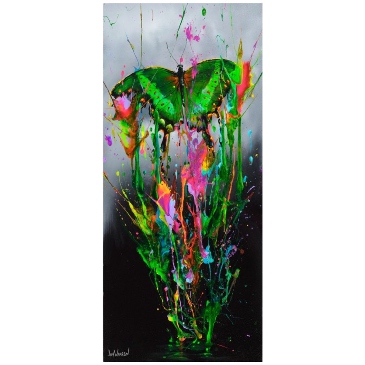 Jim Warren, "Birth of a Butterfly" Hand Signed, Artist Embellished AP Limited Edition Giclee on Canvas with Letter of Authenticity