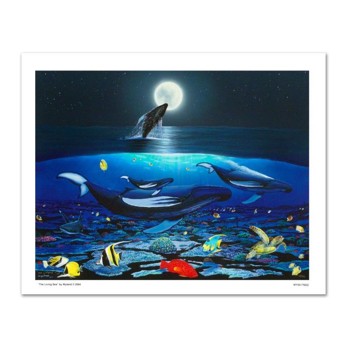 The Living Sea Limited Edition Giclee on Canvas by Renowned Artist Wyland, Numbered and Hand Signed with Certificate of Authenticity.