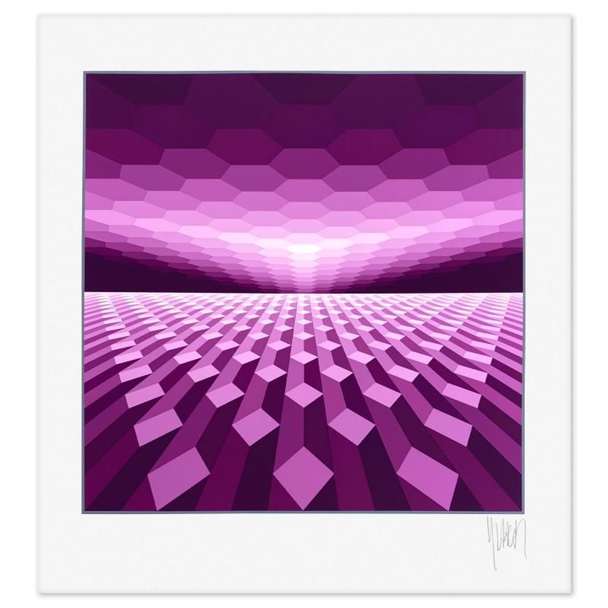 Yvaral, "Horizon II" Limited Edition Serigraph, Numbered and Hand Signed with Letter of Authenticity