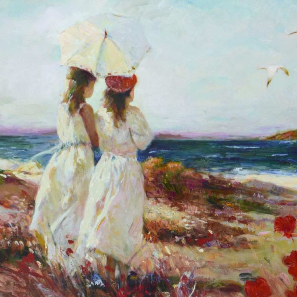Pino (1939-2010)- Hand Embellished Giclee on Canvas "Sister"