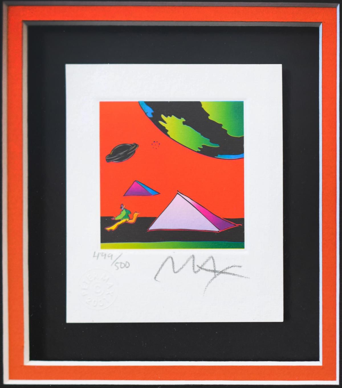 Peter Max- Original Lithograph "Jumper with Two Pyramids (Mini)"