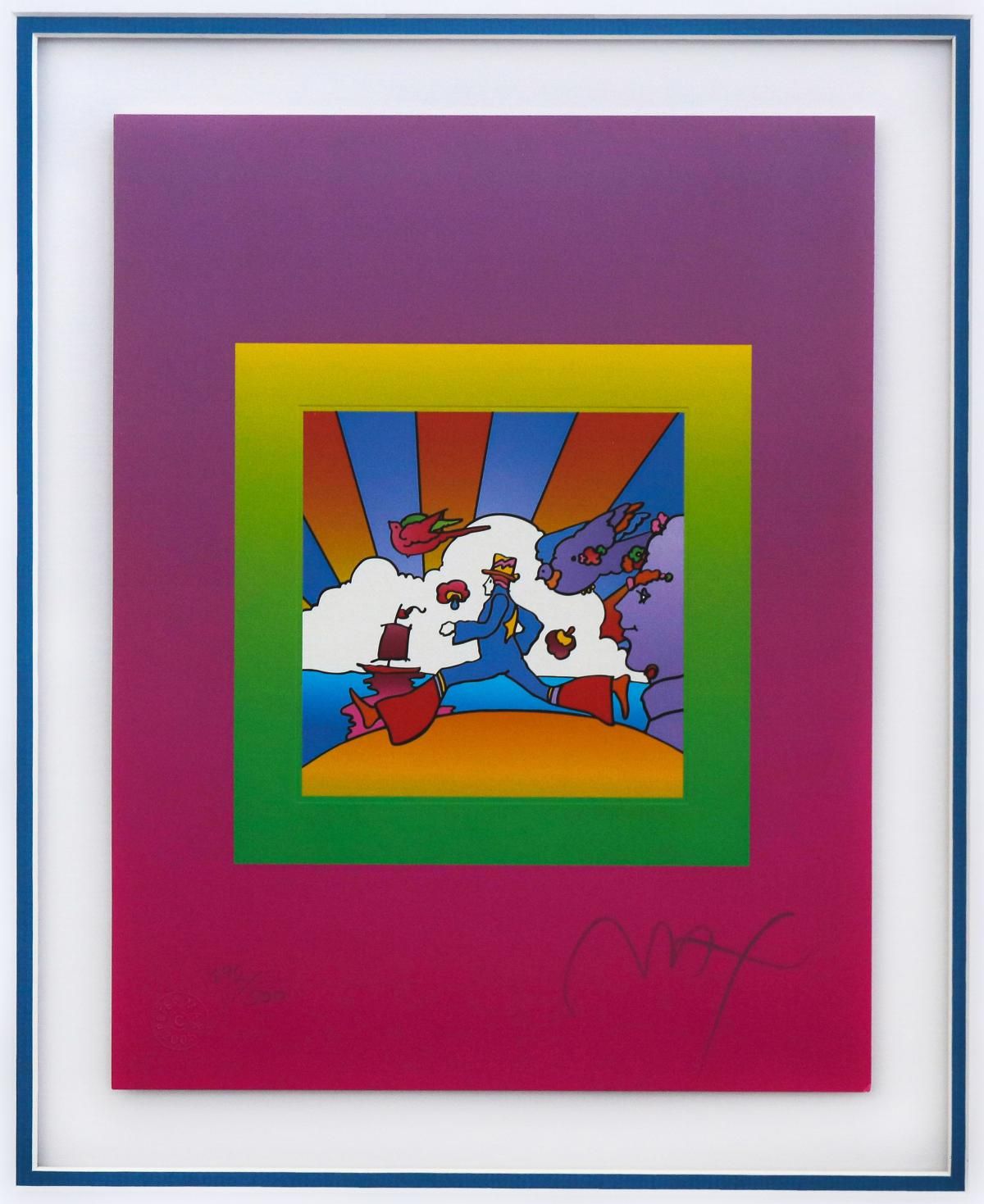 Peter Max- Original Lithograph "Cosmic Runner on Blends"