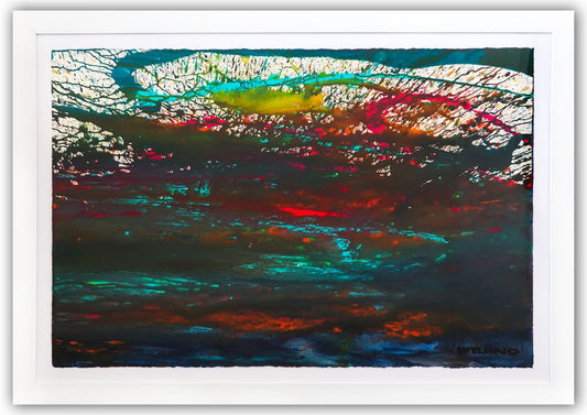 Wyland- Original Watercolor Painting on Deckle Edge Paper "Abstract"