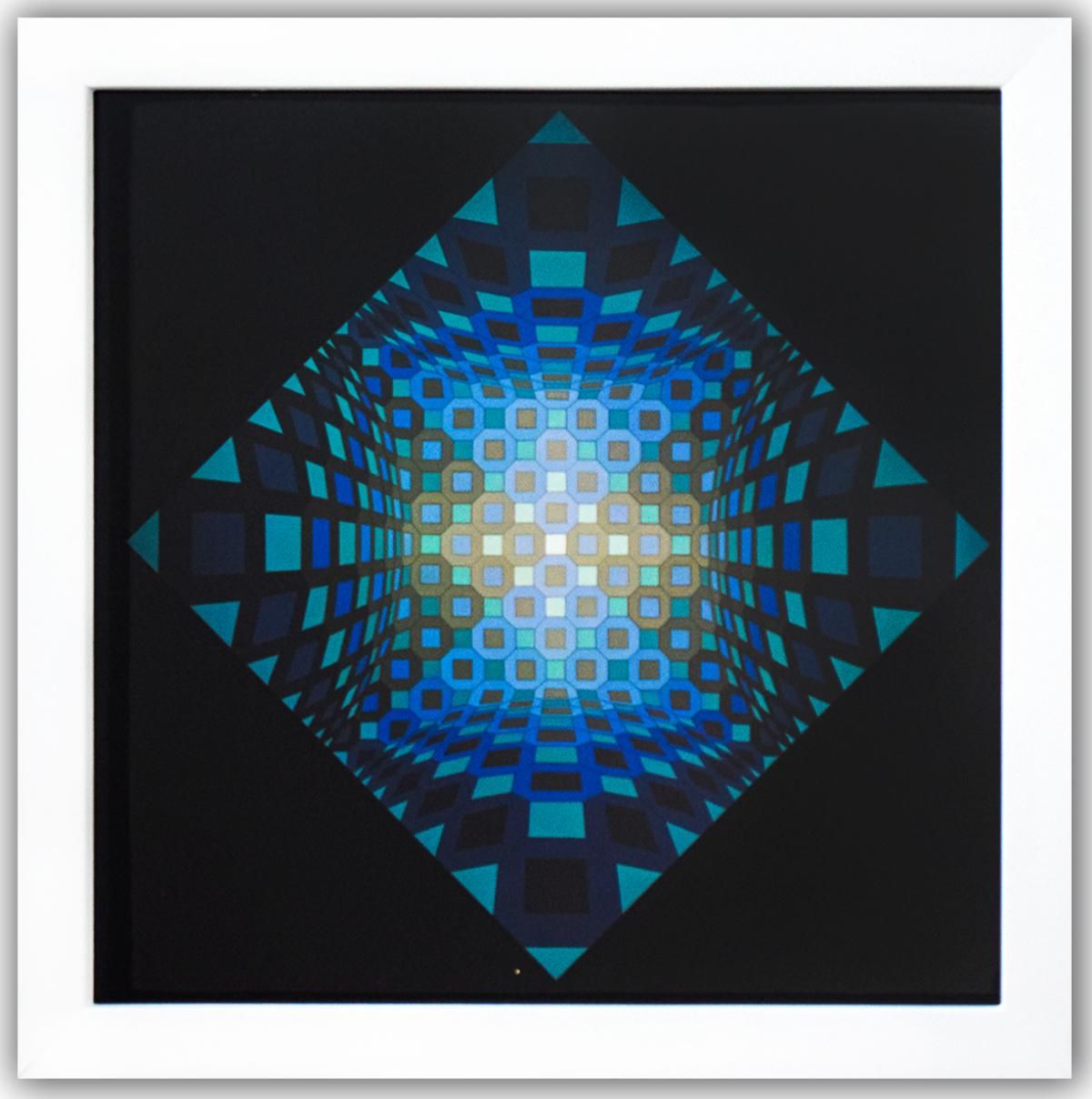 Victor Vasarely- Heliogravure Print "Okta - Stri de la serie Structures Universelles De L'Octogone"
