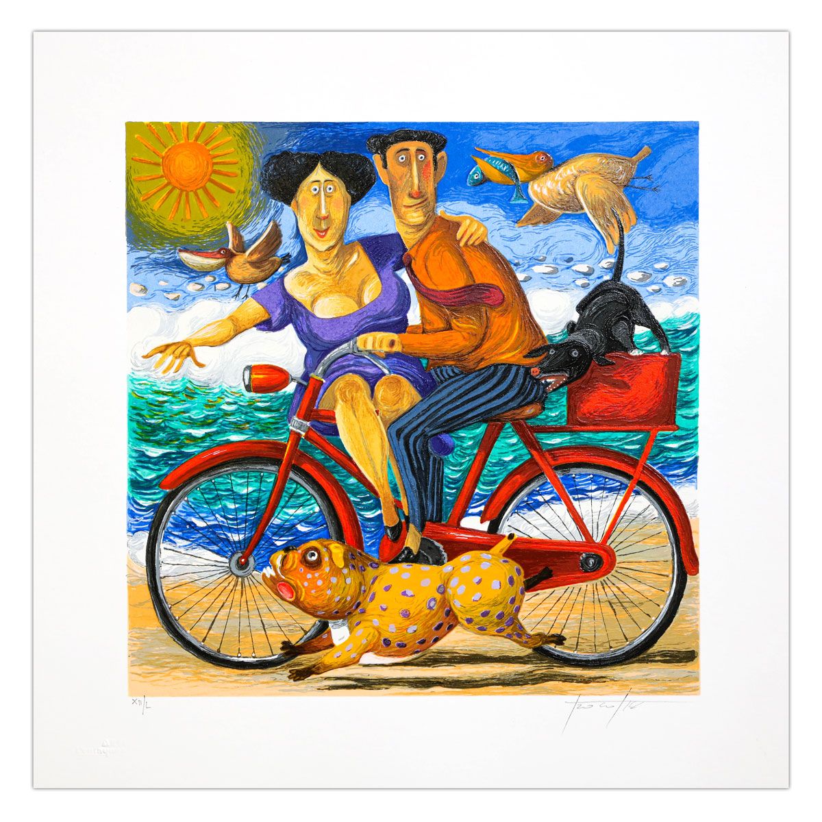 Pino Porcopio- SIlkscreen on Paper "Il Sorpasso"