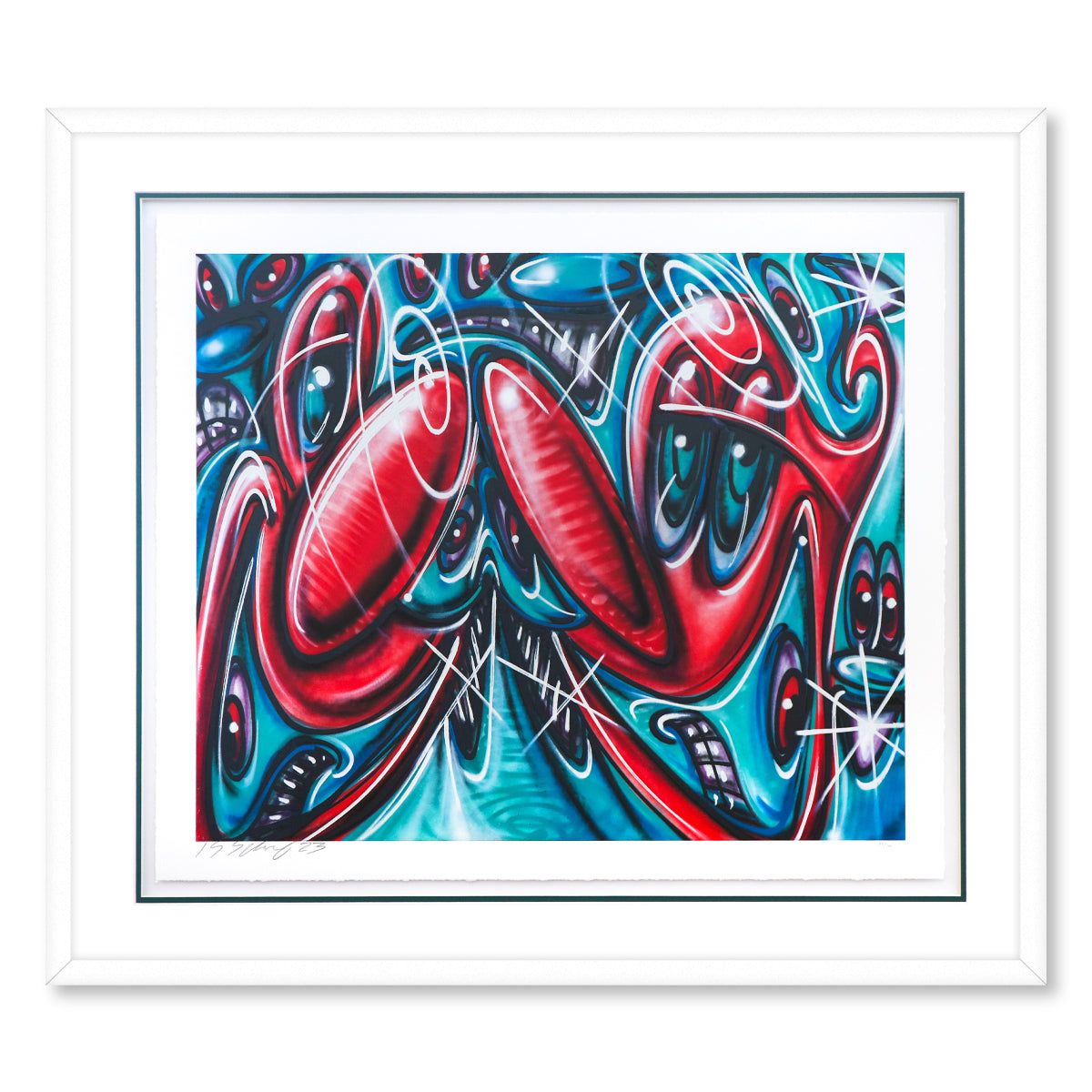 Kenny Scharf- Silkscreen on Archival Deckled Edge Paper "NEWAZY"