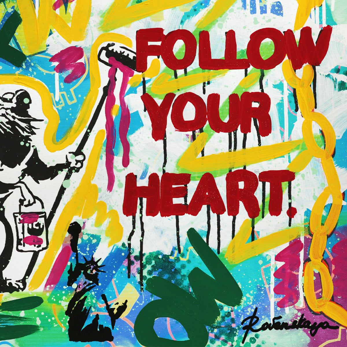 Nastya Rovenskaya- Mixed Media "Follow Your Heart"