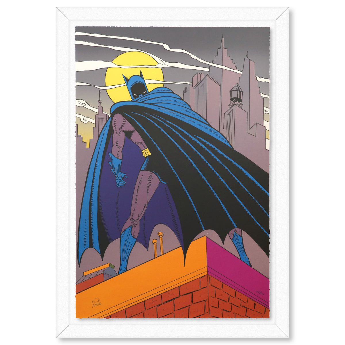 Bob Kane (1915-1998)- Original Lithograph "Batman Over Gotham"