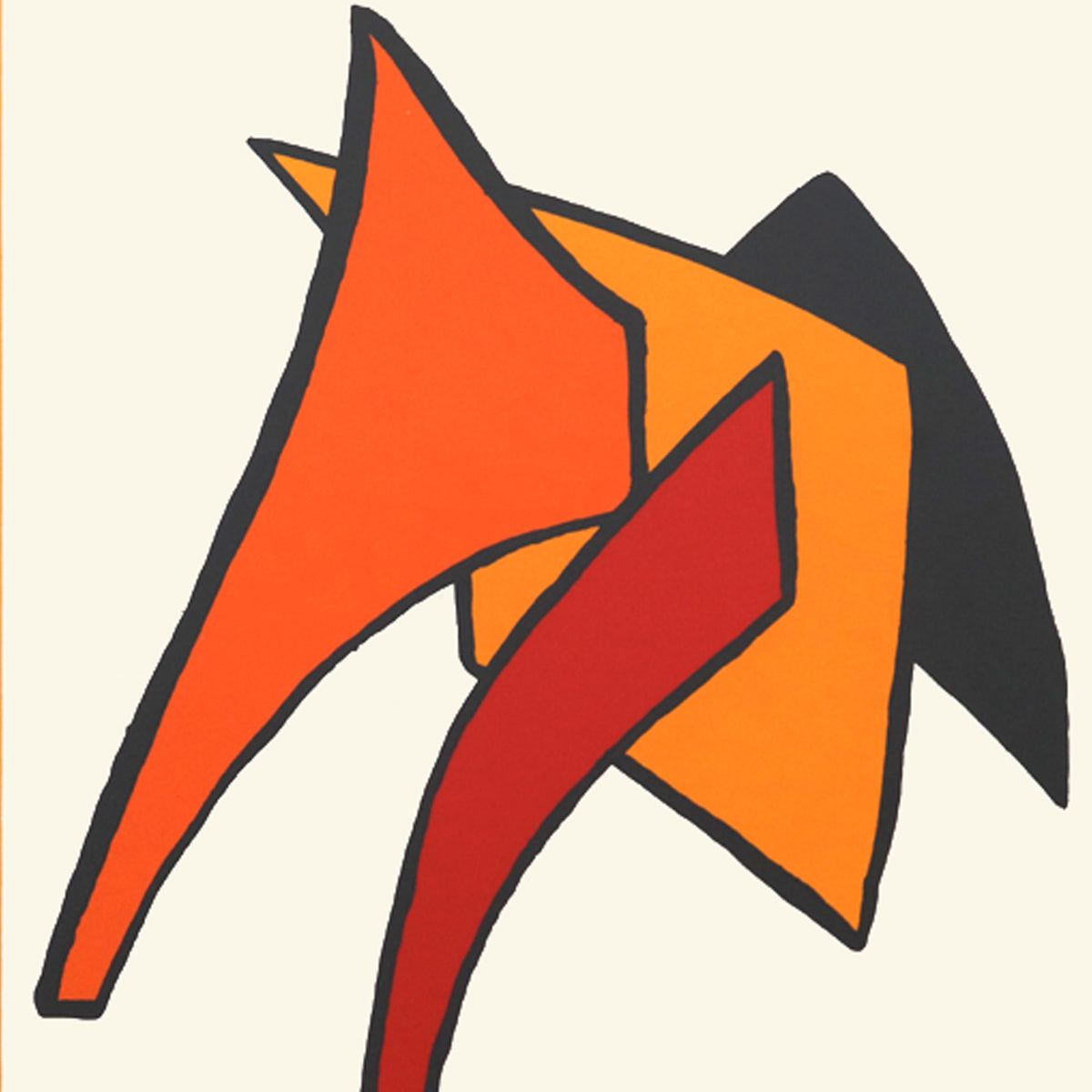 Alexander Calder- Lithograph "DLM141 - LUNE JAUNE ET PORC QUI PIQUE"