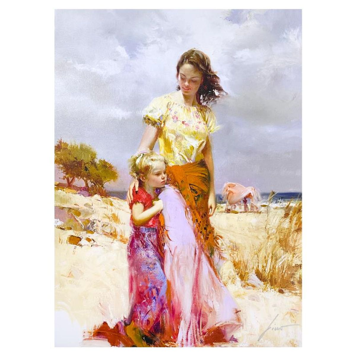 Pino (1939-2010) "Family Retreat" Limited Edition on Canvas, Numbered and Hand Signed with Certificate of Authenticity.