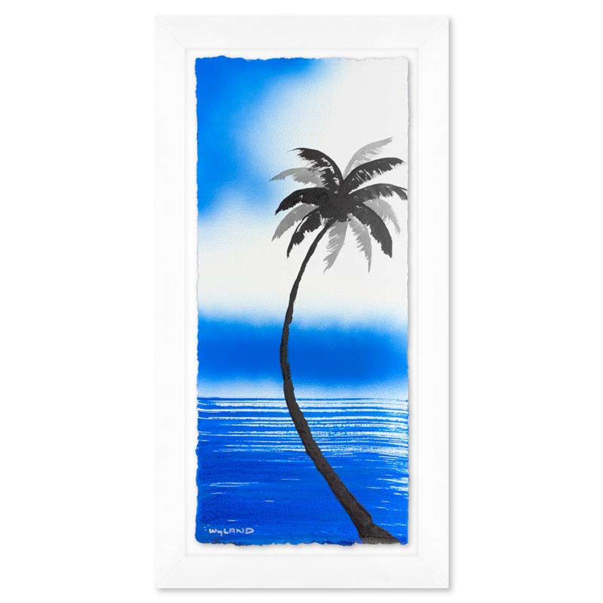 Wyland- Original Watercolor Painting on Deckle Edge Paper "Palm Trees"