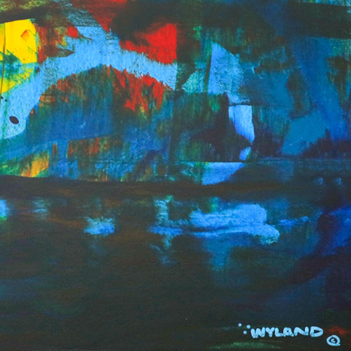 Wyland- Original Watercolor Painting on Deckle Edge Paper "Abstract"